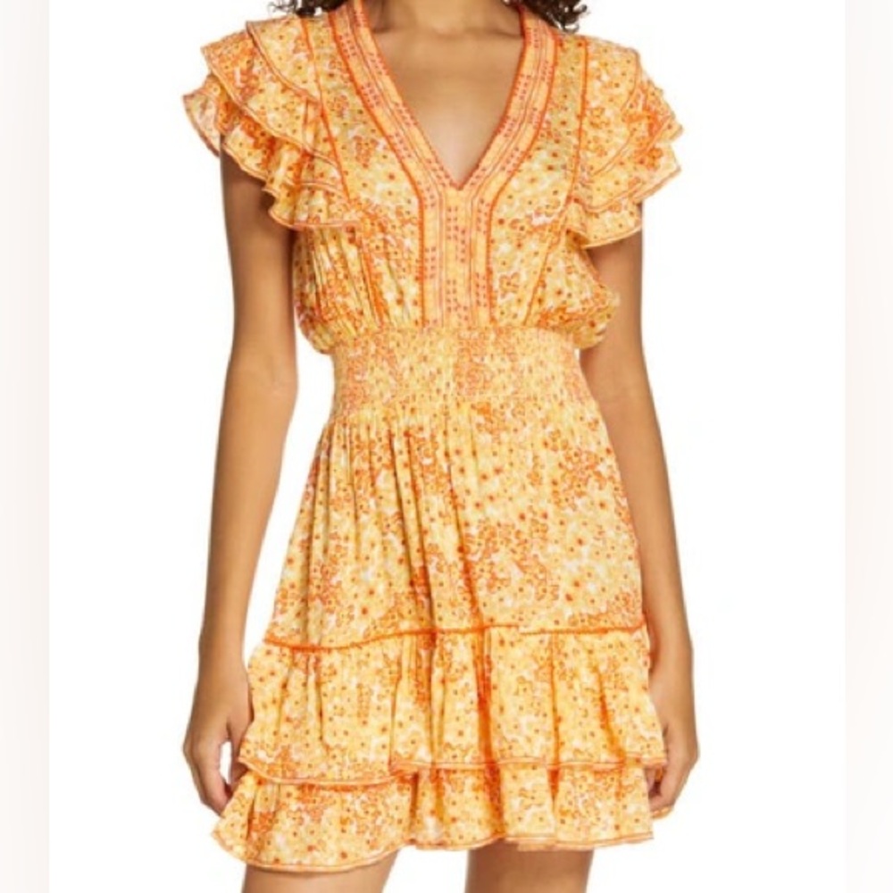 Poupette St Barth Camila Mini Dress in Yellow Hortensia